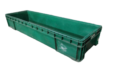 Used HPJ Industries  48" x 15" x 7" Green Hand Tote Smooth Bottom