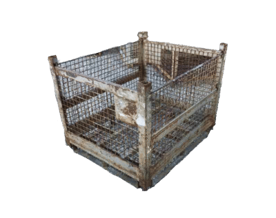 Used HPJ Industries 54" x 44" x 39" Wire Basket 54" Side - 2 Drop Doors