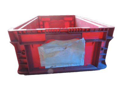 Used HPJ Industries  24" x 15" x 7" Red Hand Tote Reinforced Bottom
