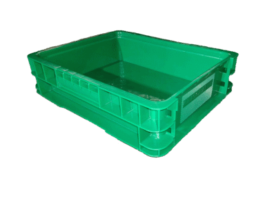 New Schaefer 15" x 12" x 4" Green Hand Tote Reinforced Bottom