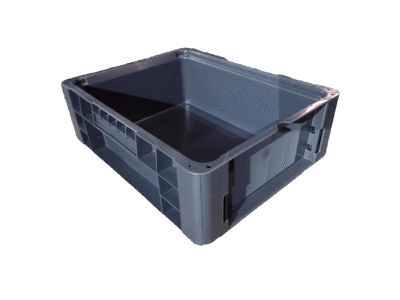 New Schaefer 15" x 12" x 5" Gray Hand Tote Smooth Bottom