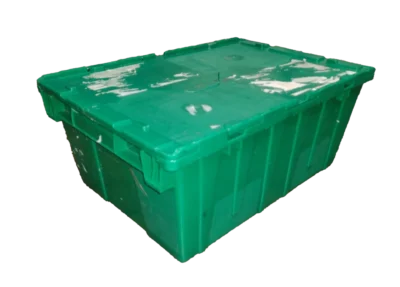 Used HPJ Industries  22" x 16" x 9" Green Flip Top Hand Tote