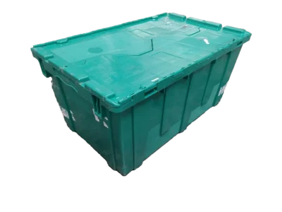 Used HPJ Industries  26" x 17" x 12.5" Green Flip Top Hand Tote