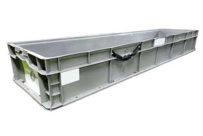 Used HPJ Industries  55" x 15" x 7" Gray Cut/Weld Hand Tote Smooth Bottom