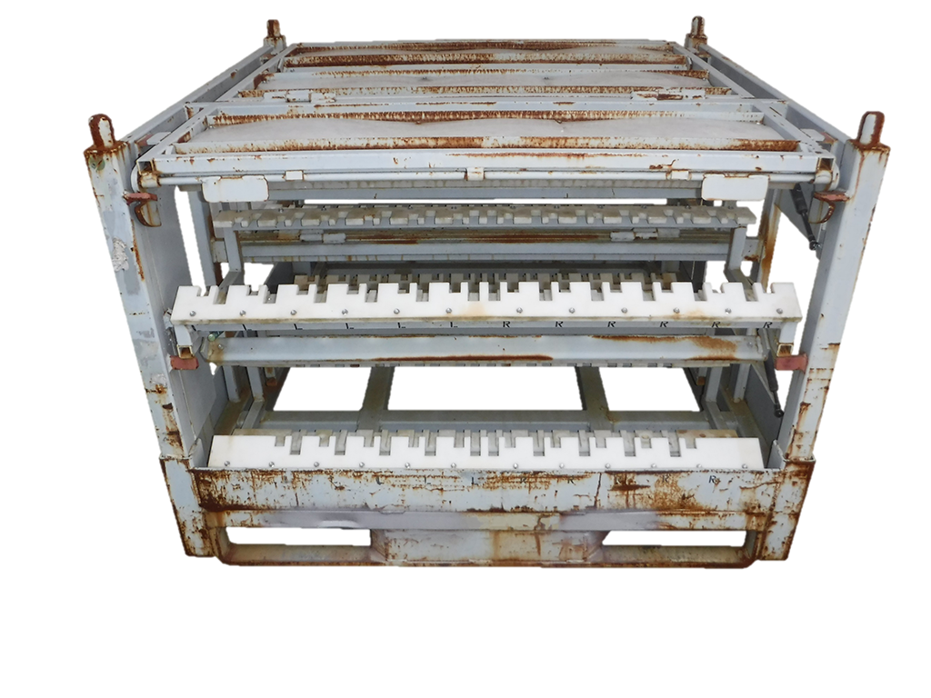 Used HPJ Industries 48" x 45" x 34" Steel Rack 3 Lift Trays Opening on 48" Side
