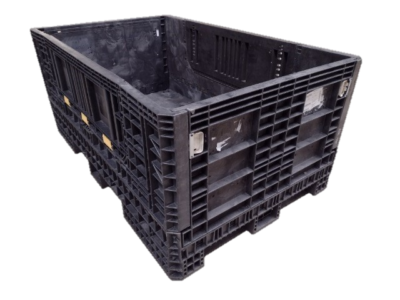 Reconditioned HPJ Industries 78" x 48" x 34" All Black Bulk Container - 2 Drop Doors
