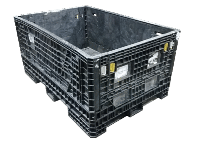 Reconditioned HPJ Industries 70" x 48" x 34" All Black 48" Side Bulk Container - 2 Drop Doors