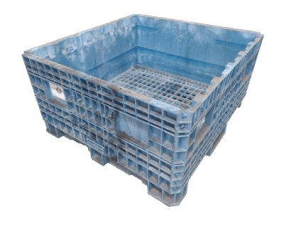 Reconditioned HPJ Industries 45" x 48" x 25" All Blue Fixed Wall Bulk Container
