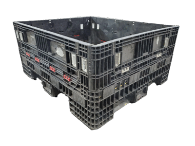 Reconditioned HPJ Industries 56" x 48" x 34" Mixed Color All Good Runner Bulk Container - 4 Drop Doors