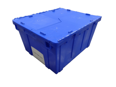 Used HPJ Industries  24" x 20" x 12" Blue Flip Top Hand Tote
