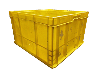 Used HPJ Industries  24" x 22" x 14" Yellow Hand Tote Reinforced Bottom