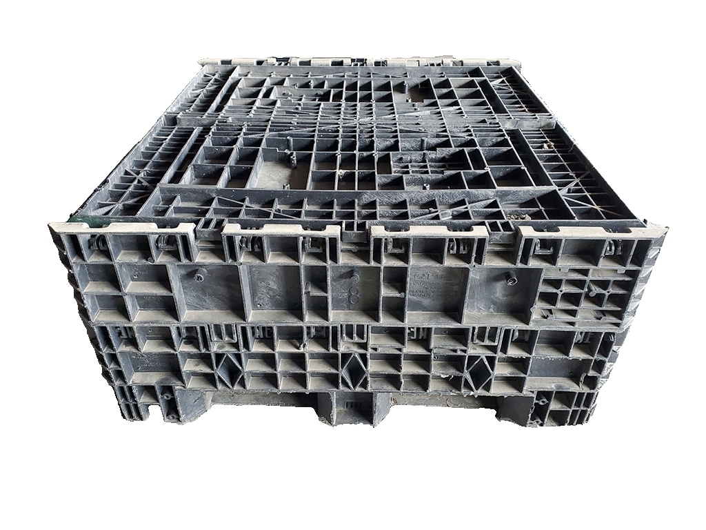 Reconditioned HPJ Industries 45" x 48" x 42" All Black All Good Runner Bulk Container - Image 2