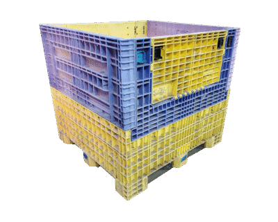 Reconditioned HPJ Industries 45" x 48" x 44" Mixed Color All Good Runner Bulk Container