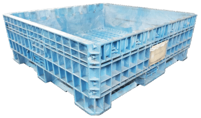 Reconditioned HPJ Industries 45" x 48" x 17" All Blue Fixed Wall Bulk Container