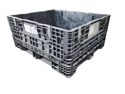 Reconditioned HPJ Industries 57" x 48" x 25" All Black Bulk Container - 4 Drop Doors