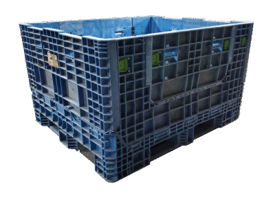Reconditioned HPJ Industries 57" x 48" x 34" Mixed Color 57" Side Bulk Container - 2 Drop Doors
