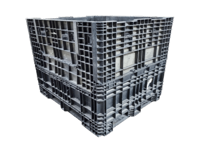 Reconditioned HPJ Industries 57" x 48" x 44" All Black Bulk Container - 2 Drop Doors