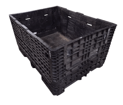 Reconditioned HPJ Industries 64" x 48" x 34" All Black 48" Side Bulk Container - 2 Drop Doors