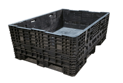 Reconditioned HPJ Industries 70" x 48" x 25" All Black 70" Side Bulk Container - 2 Drop Doors
