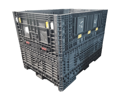 Reconditioned HPJ Industries 70" x 48" x 50" All Black Bulk Container - 4 Drop Doors