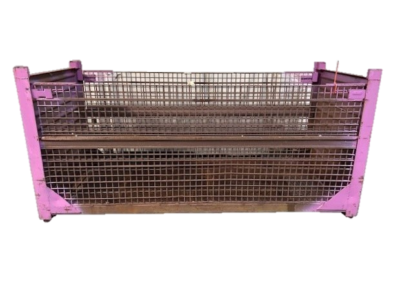 Used HPJ Industries 108" x 44" x 52" Wire Basket 108" Side - 2 Drop Doors