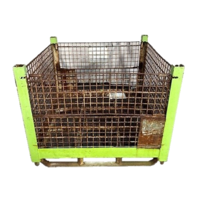 Used HPJ Industries 48" x 48" x 38" Wire Basket 48" Side - 2 Drop Doors