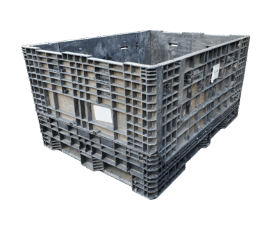 Reconditioned HPJ Industries 64" x 48" x 34" All Black 64" Side Bulk Container - 2 Drop Doors