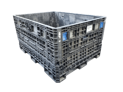 Reconditioned HPJ Industries 64" x 48" x 34" All Black Bulk Container - 4 Drop Doors