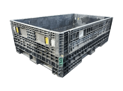 Reconditioned HPJ Industries 78" x 48" x 25" All Black Bulk Container - 2 Drop Doors