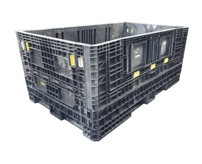Reconditioned HPJ Industries 78" x 48" x 34" All Black Bulk Container - 4 Drop Doors