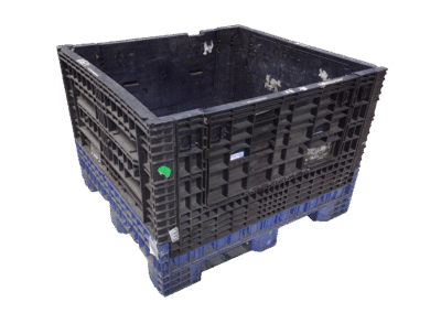 Reconditioned HPJ Industries 45" x 48" x 34" Blue Base Black Wall Bulk Container