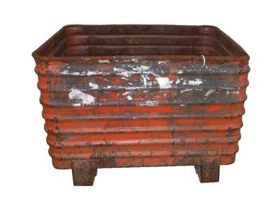 Used HPJ Industries 42" x 33" x 28" Corrugated Steel Tub No Drop Doors