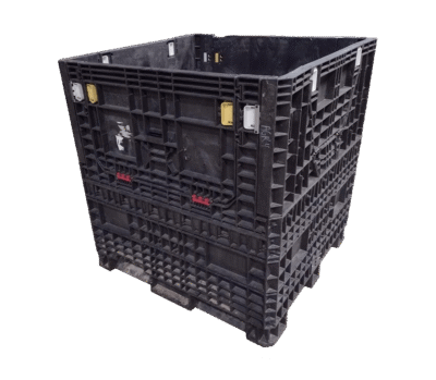 Reconditioned HPJ Industries 45" x 48" x 50" All Black Bulk Container - 4 Drop Doors