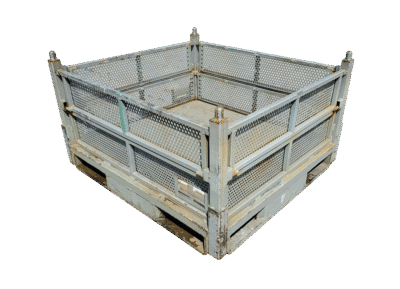 Used HPJ Industries  48" x 45" x 28" Perforated Steel Tub  - 4 Drop Doors