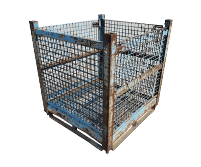 Used HPJ Industries 48" x 45" x 50" Wire Basket  - 3 Drop Doors