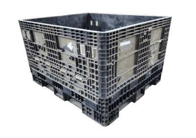 Reconditioned HPJ Industries 56" x 48" x 25" All Black 56" Side Bulk Container - 2 Drop Doors