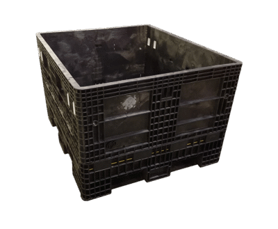 Lightly Used HPJ Industries 56" x 48" x 34" All Black 56" Side Bulk Container - 2 Drop Doors