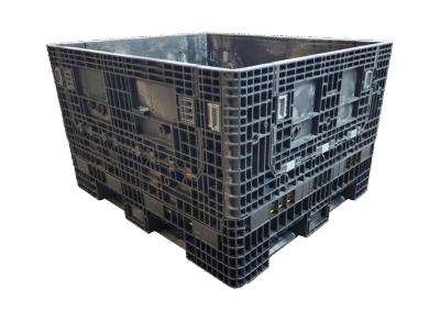 New Orbis 56" x 48" x 34" All Black Bulk Container 48" Side - 2 Drop Doors