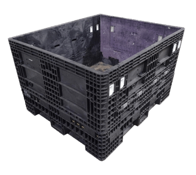 Reconditioned HPJ Industries 56" x 48" x 34" Mixed Color All Good Runner 56" Side Bulk Container - 2 Drop Doors