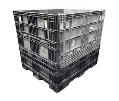 Reconditioned HPJ Industries 56" x 48" x 50" Mixed Color All Good Runner Bulk Container - 4 Drop Doors