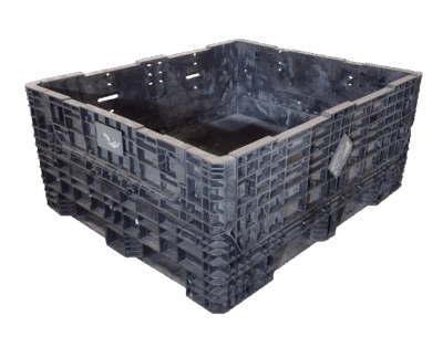 Reconditioned HPJ Industries 57" x 48" x 25" All Black 48" Side Bulk Container - 2 Drop Doors
