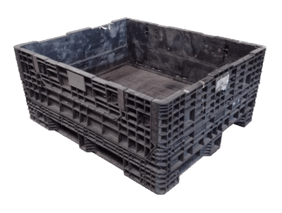 Reconditioned HPJ Industries 57" x 48" x 25" All Black 57" Side Bulk Container - 2 Drop Doors