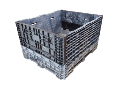 Reconditioned HPJ Industries 57" x 48" x 25" Mixed Color All Good Runner 48" Side Bulk Container - 2 Drop Doors