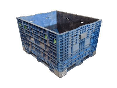 Reconditioned HPJ Industries 57" x 48" x 34" Mixed Color All Good Runner 57" Side Bulk Container - 2 Drop Doors