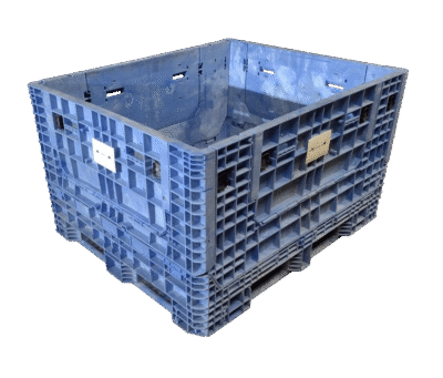 Reconditioned HPJ Industries 57" x 48" x 34" Mixed Color All Good Runner Bulk Container - 4 Drop Doors
