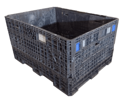 Reconditioned HPJ Industries 62" x 48" x 34" All Black All Good Runner 48" Side Bulk Container - 2 Drop Doors