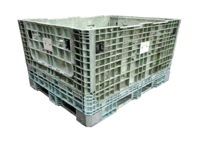 62" x 48" x 34" Reconditioned Mixed Color All Good Runner Bulk Container - 2 Doors, 48" Side