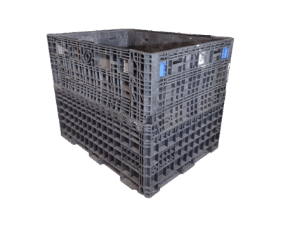 Reconditioned HPJ Industries 62" x 48" x 50" All Black 62" Side Bulk Container - 2 Drop Doors
