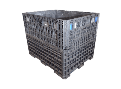 Reconditioned HPJ Industries 62" x 48" x 50" Mixed Color Bulk Container - 4 Drop Doors