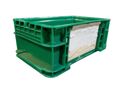 Used HPJ Industries  12" x 7" x 5" Green Hand Tote Smooth Bottom